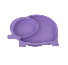 Тарелка детская Baby Nice Слоник, силиковая, на присоске, с секциями, фиолетовый