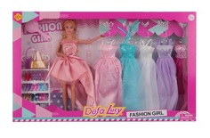 Набор с куклой Defa Lucy гардероб, цвет розовый