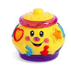 Музыкальная развивающая игрушка с сортером Горшочек весельчак, звук, цвета МИКС No Brand