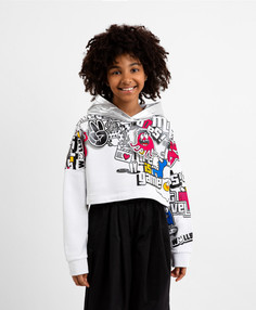 Толстовка детская Gulliver 12307GJC1602, цвет белый, размер 146