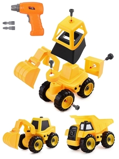 Конструктор с отвёрткой, Строительная техника, набор 4 шт., 3025, 1 шт. No Brand