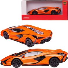 Машина металлическая 1:43 scale Lamborghini Sian, цвет оранжевый Rastar