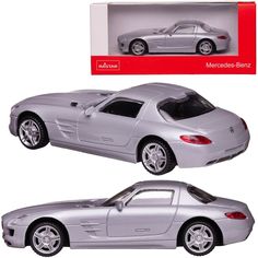 Машина металлическая 1:43 Mercedes SLS, цвет серебрянный Rastar