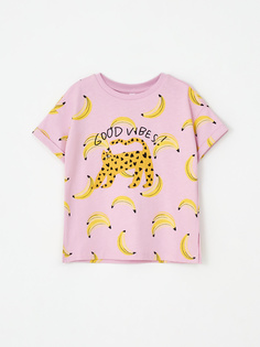 Футболка с принтом для девочек 3801040243-290 цв. розовый р.98 Sela