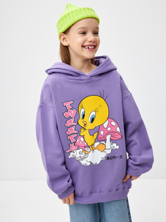 Худи с принтом Looney Tunes детское 3803050455-82 цв. фиолетовый р.146 Sela