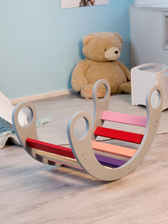 Качалка детская, ALPIKA BRAND ECO materials Семицветик, серая