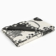 Одеяло байковое Панда 100х140см, цвет серый 400г/м хл100% No Brand