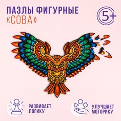 Пазлы фигурные Сова, 103 детали, дерево No Brand