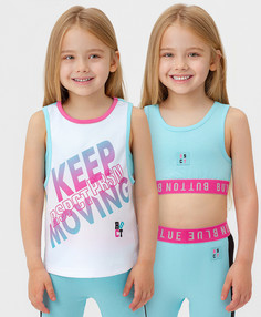 Комплект топ, майка Button Blue 123BBGA58011800 голубой, 134