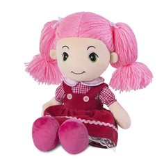 Мягкая кукла «Стильняшка в розовом платье с хвостиками», 40 см Maxitoys