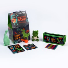 Milo toys Подарочный набор школьника с мягкой игрушкой «Динозавр», 7 предметов Milotoys