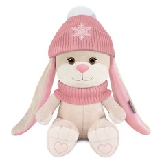 Jack&Lin Мягкая игрушка «Зайка в розовом шарфе и шапочке со снежинкой», 20 см