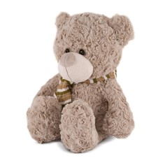 MaxiToys Мягкая игрушка «Мишка с шарфом», цвет шоколадный, 27 см