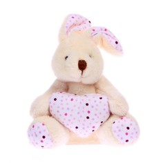 Мягкая игрушка «Кролик с сердцем», на брелоке, цвета МИКС No Brand