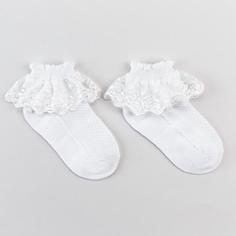 HobbyLine Носки детские с рюшей, цвет белый, размер 14-16 (23-26)