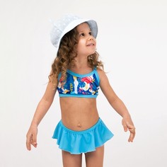 Купальник раздельный, цвет синий/фламинго, рост 98 см КОТМАРКОТ