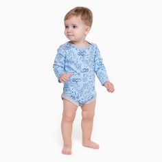 Linas baby Боди для мальчика, цвет голубой, рост 74 см (6-9м)