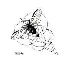 Татуировка на тело чёрная Траектория полёта осы 6х6 см 9323524 No Brand