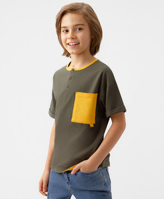 Футболка детская Button Blue 123BBBJC12174400 хаки, 140