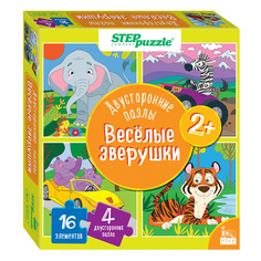 Мозаика Step Puzzle "puzzle" 16 "Веселые зверушки. Двусторонние пазлы" (IQ step)