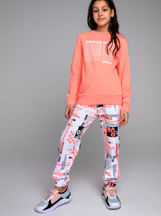 Брюки детские PlayToday Tween 12321061, белый, коралловый, светло-розовый, черный, 134