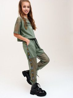 Брюки детские PlayToday Tween 12321492, зеленый, 164
