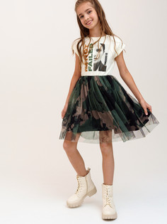 Платье детское PlayToday Tween 12321484, белый, разноцветный, 134