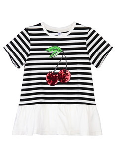 Футболка детская PlayToday Kids 12322117, белый, черный, красный, 104