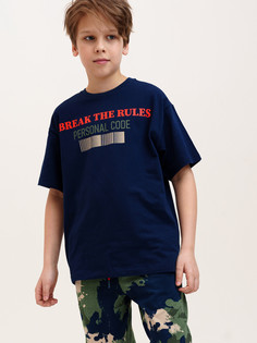 Футболка детская PlayToday Tween 12311268, темно-синий, 152