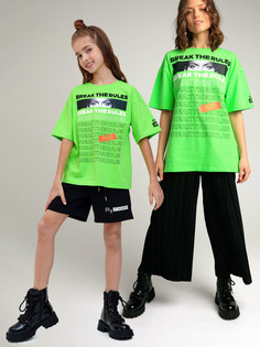 Футболка детская PlayToday Tween 12321420, светло-зеленый, белый, черный, 170