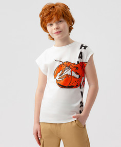 Майка детская Button Blue 123BBBF10010200, белый, 104