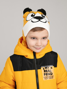 Шапка детская PlayToday Kids 12312175, оранжевый, жёлтый, черный, 52
