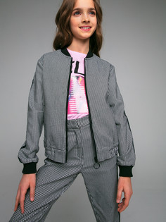 Бомбер детский PlayToday Tween 32221389, черный, белый, 134