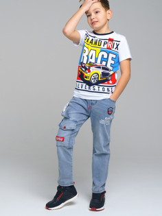 Джинсы детские PlayToday Tween 12311403, голубой, 128