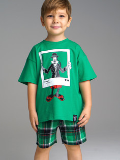 Пижама детская PlayToday Family look 42236028, зеленый, разноцветный, 98