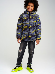 Куртка детская PlayToday Tween 22210209, черный, серый, жёлтый, 134