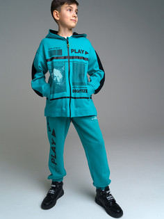 Толстовка детская PlayToday Tween 12311112, темно-зеленый, 176