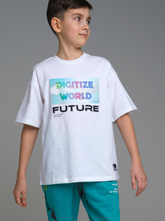 Футболка детская PlayToday Tween 12311120, белый, разноцветный, 176