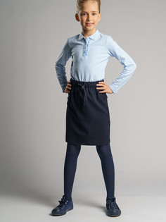 Поло детское School by PlayToday 22021074, голубой, 164