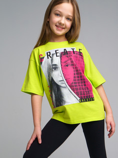 Футболка детская PlayToday трикотажная, зеленый размер 140