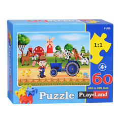 Пазл 60 элементов "Трактор на ферме" Play Land