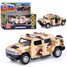 Машина металл HUMMER H2 Pickup камуфляж 12 см, двер, баг, инерц, песочн, кор. Технопарк