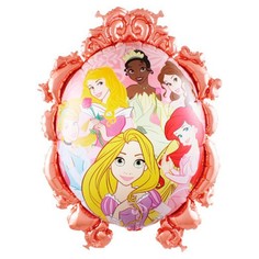 Шар фольгированный 29 фигура Зеркало, Принцессы Диснея, розовое золото No Brand