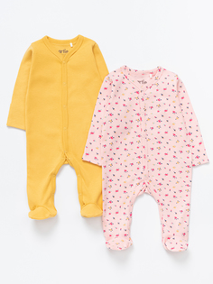 Комбинезон Artie для девочек, светло-розовый, желтый, размер 62, K2-105d, 2 шт.
