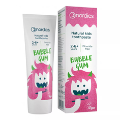 Паста зубная Nordics Natural Kids Toothpaste детская, bubble gum, 50 мл