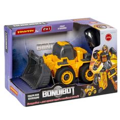 Трансформер-конструктор с отверткой, 2в1 BONDIBOT Bondibon, колёсный бульдозер-робот 5