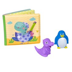 Книга для купания с проявл.картинками Bondibon ДИНОЗАВРИКИ 14х12,5 см пищалка