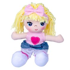 Мягкая кукла Oly, размер 26 см, РАС, Злата- жёлтые волосы Bondibon