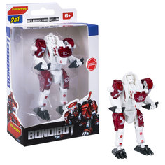 Трансформер 2в1 BONDIBOT Bondibon, мет. детали 5x9,5x4,5 см, робот-белый тигр