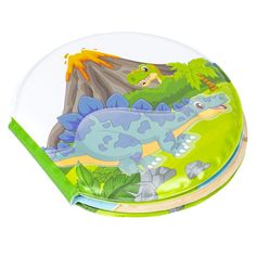 Книга для купания с проявл.картинками, Bondibon, "ДИНОЗАВРЫ", 13,5х14см, пищалка, pvc